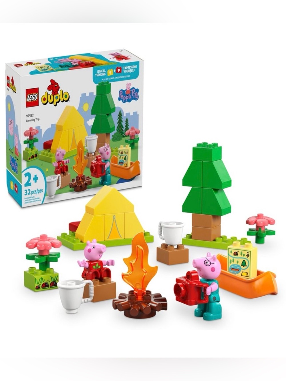 LEGO DUPLO Peppa Pig Camping Trip Toddler Learning Toy - Sensory Multicolor